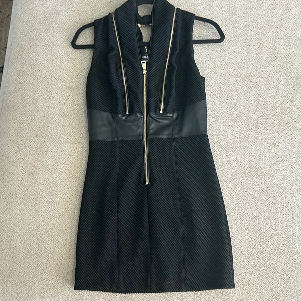 Bebe black zipper mini dress